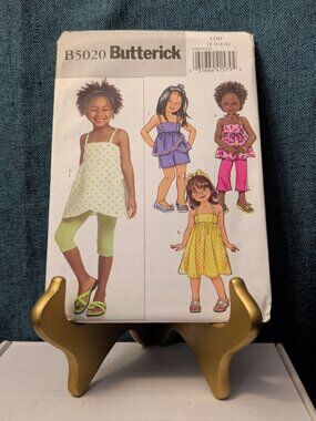 UNCUT Butterick B5020 Pattern | Girls Summer Dress Tunic Leggings Shorts | 2-5